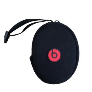 Beats By Dr. Dre Headphones Soft Padded Black Red Carry Travel Case w Wristband